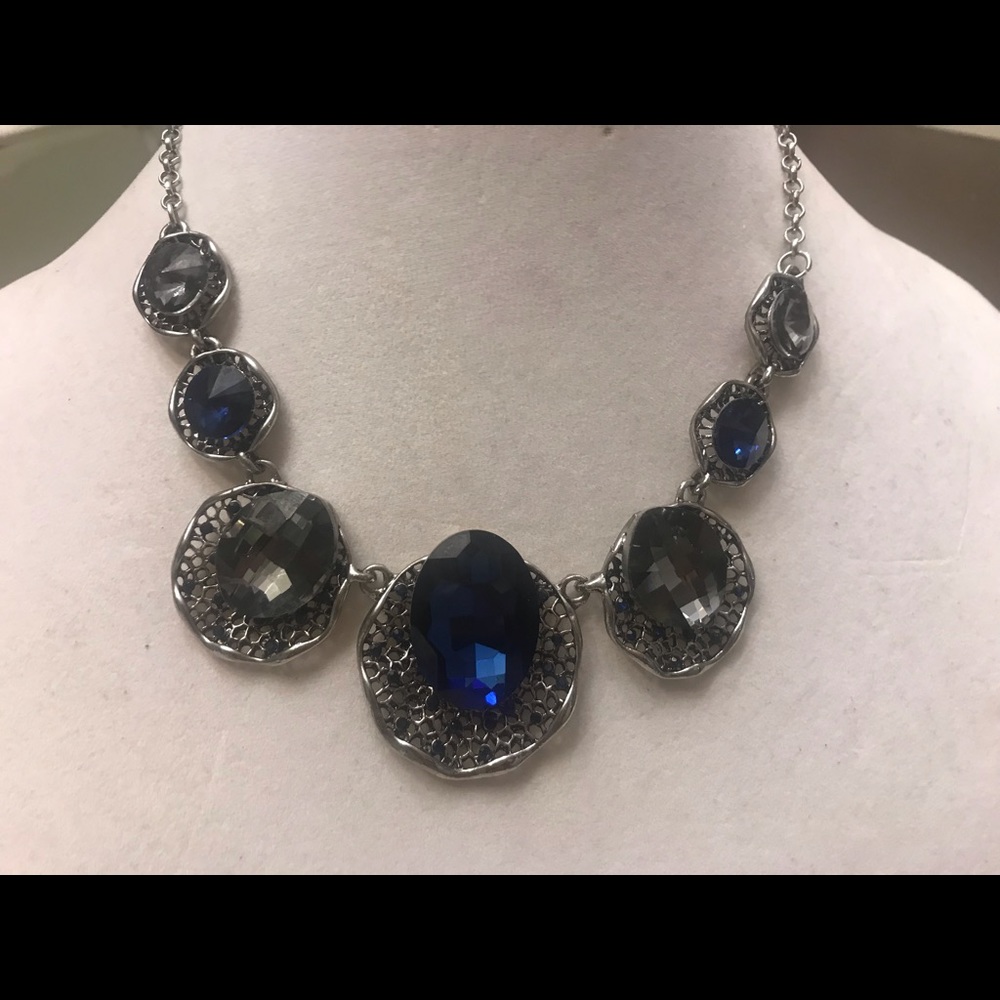 Blue crystal necklace